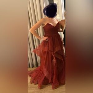 Elegant Burgundy Evening Gown